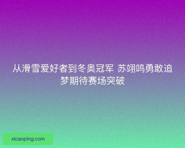 从滑雪爱好者到冬奥冠军 苏翊鸣勇敢追梦期待赛场突破