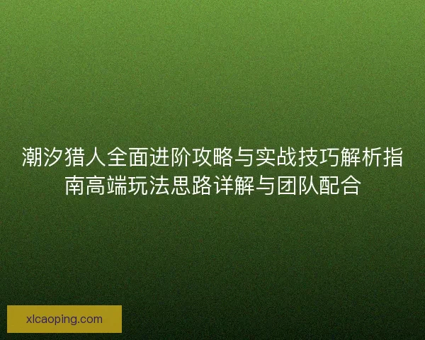 潮汐猎人全面进阶攻略与实战技巧解析指南高端玩法思路详解与团队配合